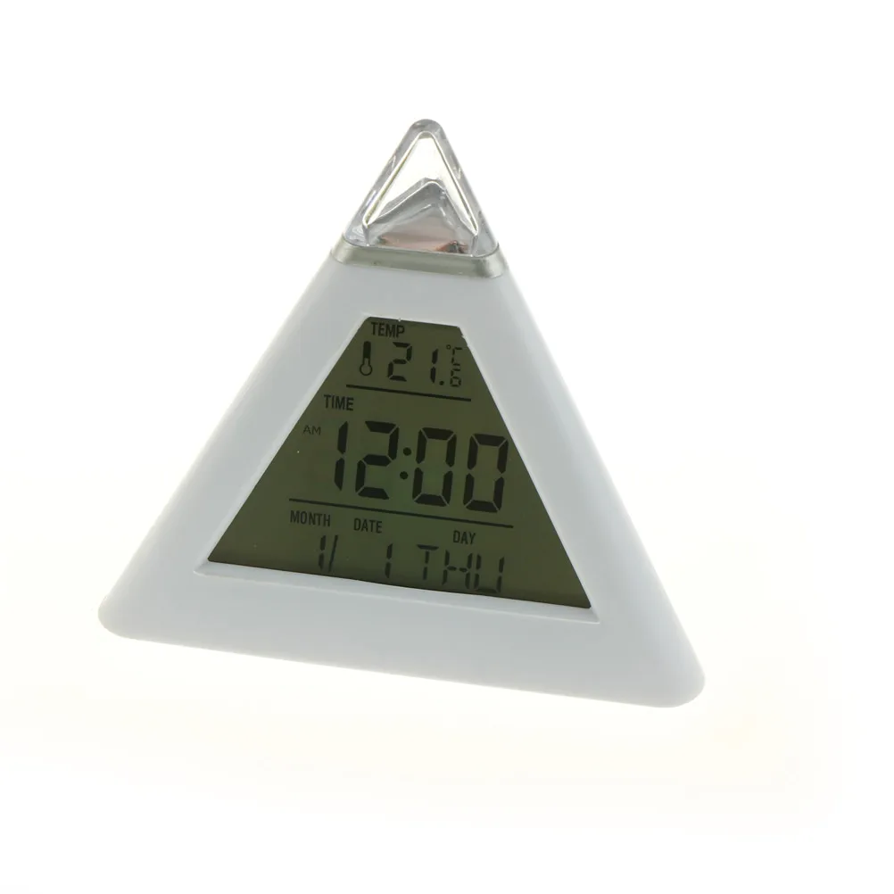 1PCS LED Time Data Week Temperature Thermometer Hour Pyramid LCD Digital Snooze Alarm Clock 7 Change Colors
1PCS LED Time Data Week Temperature Thermometer Hour Pyramid LCD Digital Snooze Alarm Clock 7 Change Colors