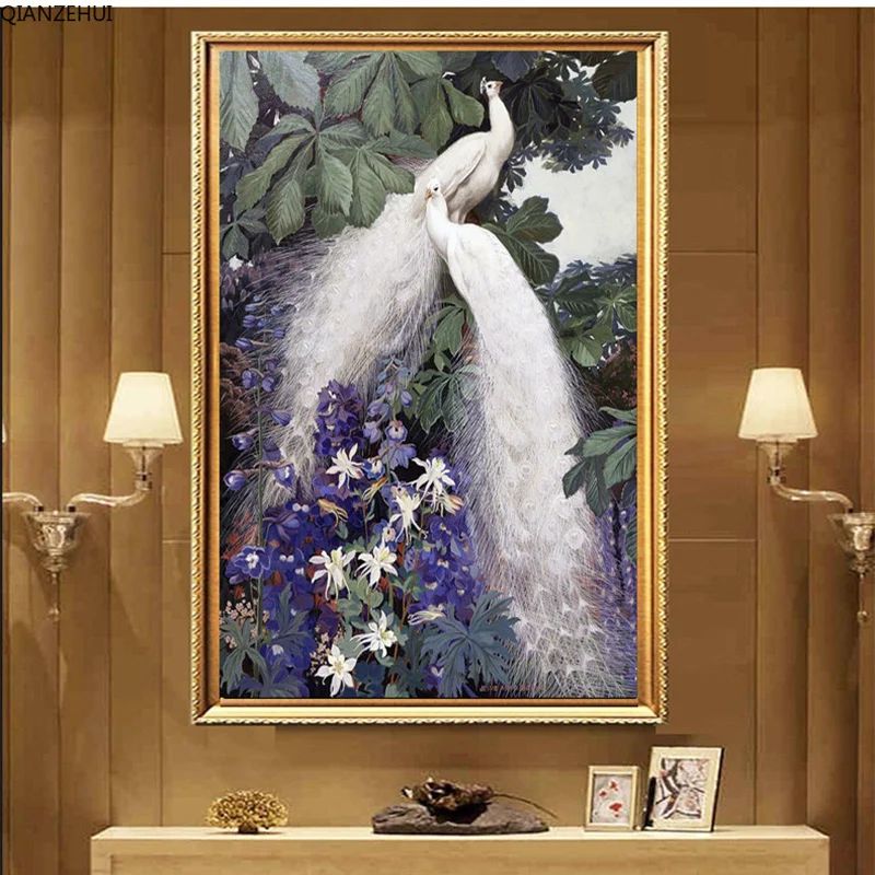 QIANZEHUI,Needlework,DIY 100% printing Vertical version of porch white peacock full embroidery cross stitch,Wall Home Decro
QIANZEHUI,Needlework,DIY 100% printing Vertical version of porch white peacock full embroidery cross stitch,Wall Home Decro
