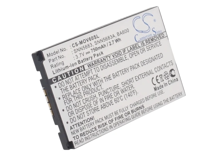 Cameron Sino 750mAh Battery SNN5705B for Motorola I88,I90,I95,V60,V600,V600i, V60c,V60ci,V60g,V60gi,V60i,V60ig,V60it,V60p,V60ti
Cameron Sino 750mAh Battery SNN5705B for Motorola I88,I90,I95,V60,V600,V600i, V60c,V60ci,V60g,V60gi,V60i,V60ig,V60it,V60p,V60ti