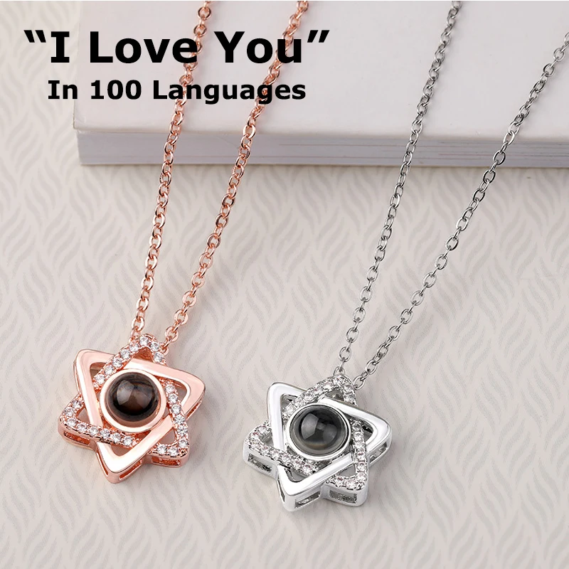 Dropshipping New 2019 Rose Gold Silver Valentine's Day Gift I Love You Projection Pendant Necklaces Women Star Fashion Necklace
Dropshipping New 2019 Rose Gold Silver Valentine's Day Gift I Love You Projection Pendant Necklaces Women Star Fashion Necklace