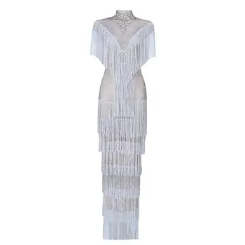 Newest Celebrity Evening Party Long Dress Women Tassel Short Sleeve O-Neck Sexy Elegant Diamond Maxi Dress Women Vestidos
Newest Celebrity Evening Party Long Dress Women Tassel Short Sleeve O-Neck Sexy Elegant Diamond Maxi Dress Women Vestidos