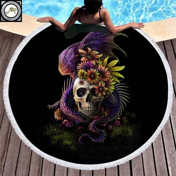 Dragon Flowery Skull by SunimaArt Round Beach Towel Adults Floral Tassel Tapestry Yoga Mat Stylish Toalla Blanket Diameter 150cm
Dragon Flowery Skull by SunimaArt Round Beach Towel Adults Floral Tassel Tapestry Yoga Mat Stylish Toalla Blanket Diameter 150cm