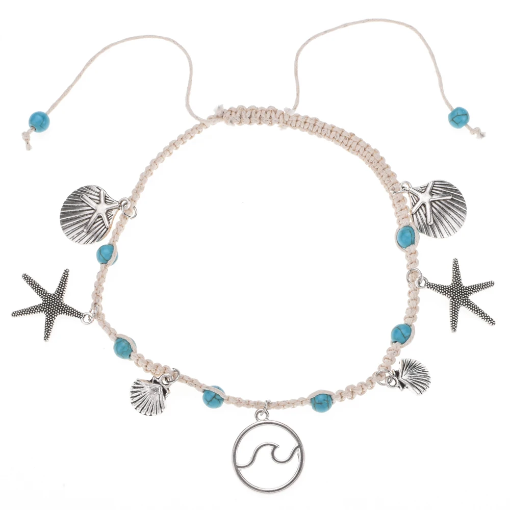 Bohemia Sea Star Stone Charm Anklet Handmade Adjustable Chain Weave Bracelet Shell Anklet For Women Beach Foot Sandals Jewelry
Bohemia Sea Star Stone Charm Anklet Handmade Adjustable Chain Weave Bracelet Shell Anklet For Women Beach Foot Sandals Jewelry