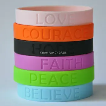 100pcs LOVE COURAGE FAITH PEACE BELIEVE HOPE wristband silicone bracelets free shipping by FEDEX
100pcs LOVE COURAGE FAITH PEACE BELIEVE HOPE wristband silicone bracelets free shipping by FEDEX