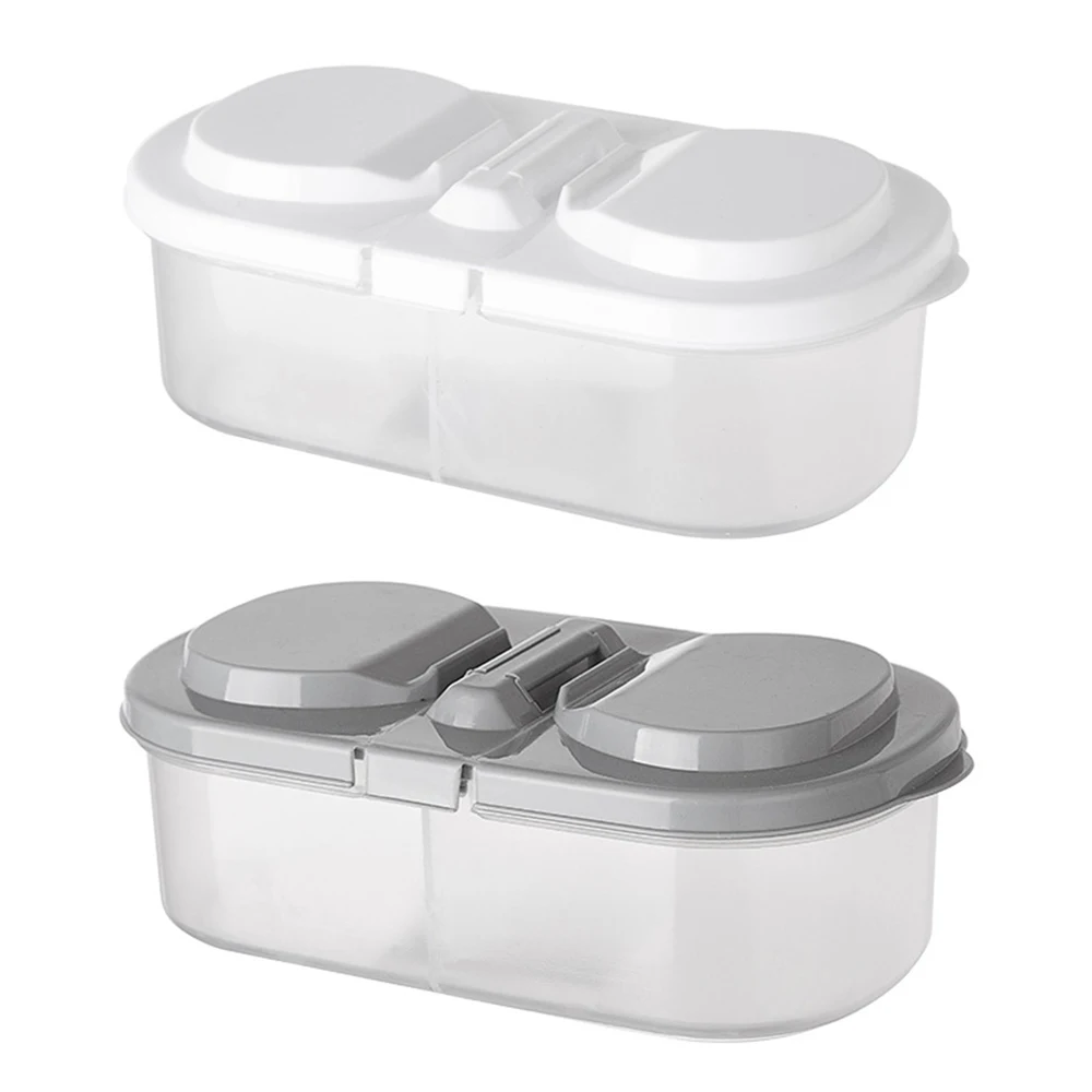 

Lunch Box Plastic Storage Bins Refrigerator Storage Box Food Storage Containers with Lid Double Lattice Sealed Tank Storage Box