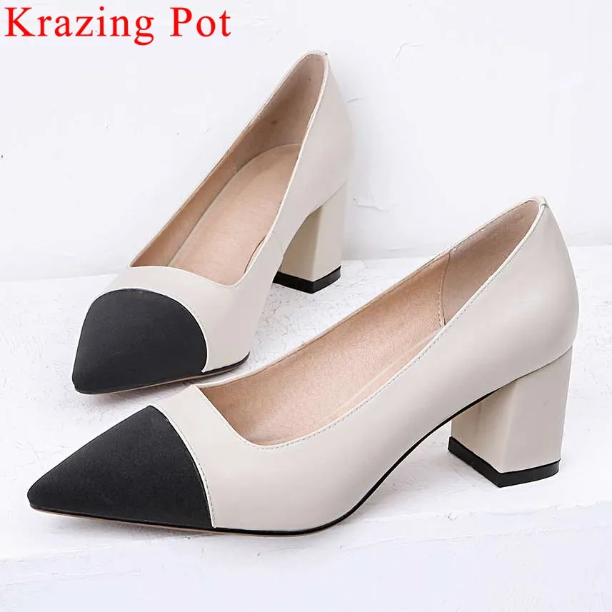 2019 genuine leather mixed colors high heels oxford pointed toe slip on pumps office lady movie stars dress wedding shoes L14
2019 genuine leather mixed colors high heels oxford pointed toe slip on pumps office lady movie stars dress wedding shoes L14