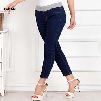 Women's Plus Size Denim Pants for Woman 5XL 6XL 8XL 2018 Spring office lady Women Jeans Stretch Pencil Pant denim Trousers PT02 
Women's Plus Size Denim Pants for Woman 5XL 6XL 8XL 2018 Spring office lady Women Jeans Stretch Pencil Pant denim Trousers PT02