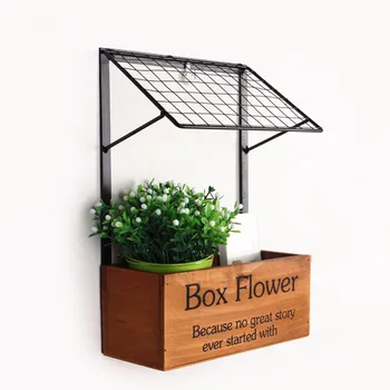 Vintage solid wood shelf partitions home decoration wall finishing barbed wire flower stand wall
Vintage solid wood shelf partitions home decoration wall finishing barbed wire flower stand wall