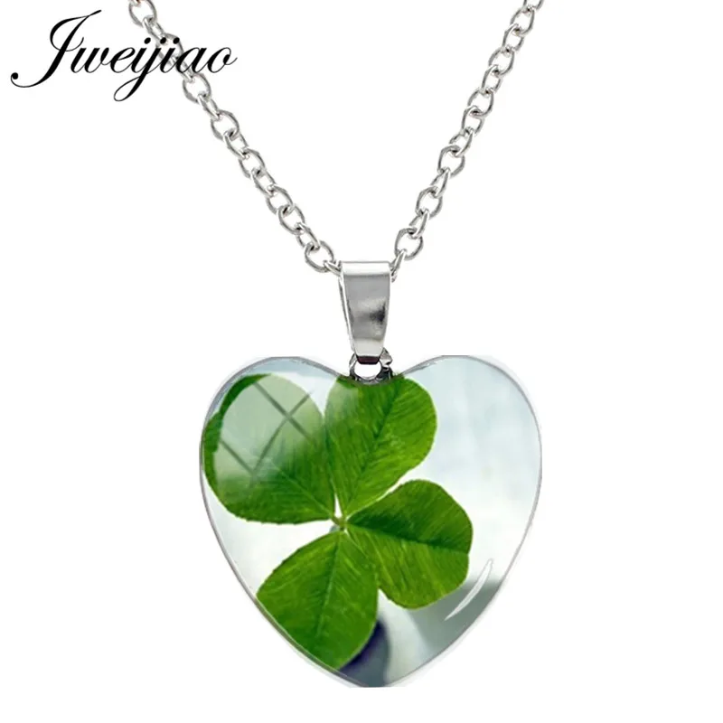 JWEIJIAO Green Plants Four-leaf clover Necklaces Heart Shape Glass Cabochon Photo Charms Necklace Silver Color Long Chain HP215
JWEIJIAO Green Plants Four-leaf clover Necklaces Heart Shape Glass Cabochon Photo Charms Necklace Silver Color Long Chain HP215