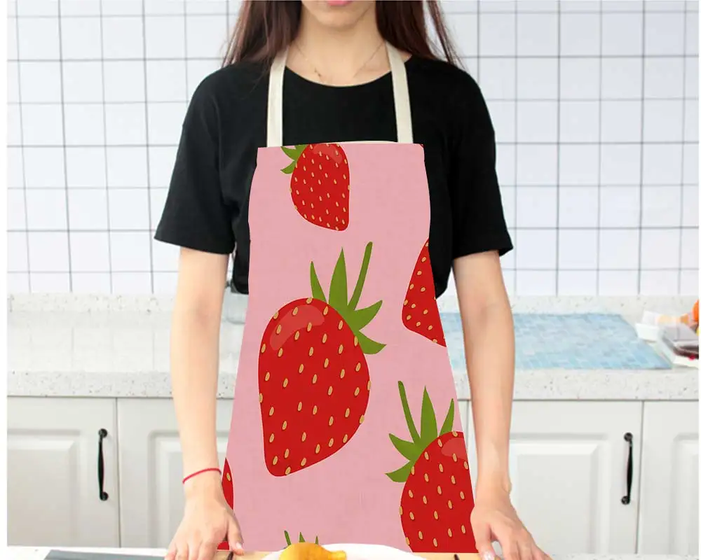 Eco-friendly Printed Strawberry Pattern Seam Sewing Hand Measured Drinking Sleeveless Back Tie Linen Apron
Eco-friendly Printed Strawberry Pattern Seam Sewing Hand Measured Drinking Sleeveless Back Tie Linen Apron