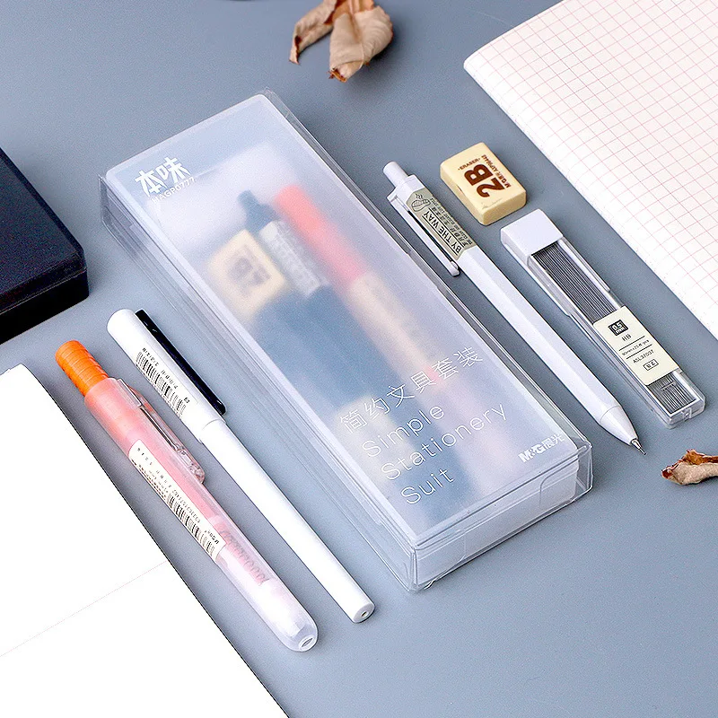 

COLOR NATURE School Stationery Set Kids Gift Stationary Gel Pen Highlighter Mechanical Pencil Lead Ink Refill Eraser Pencil Case