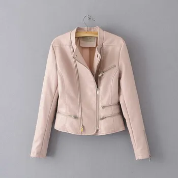 Slim Pu Faux Leather Jackets And Coats Short Autumn Lady Basic Coat Outerwear Women Classic Moto Biker Jacket
Slim Pu Faux Leather Jackets And Coats Short Autumn Lady Basic Coat Outerwear Women Classic Moto Biker Jacket