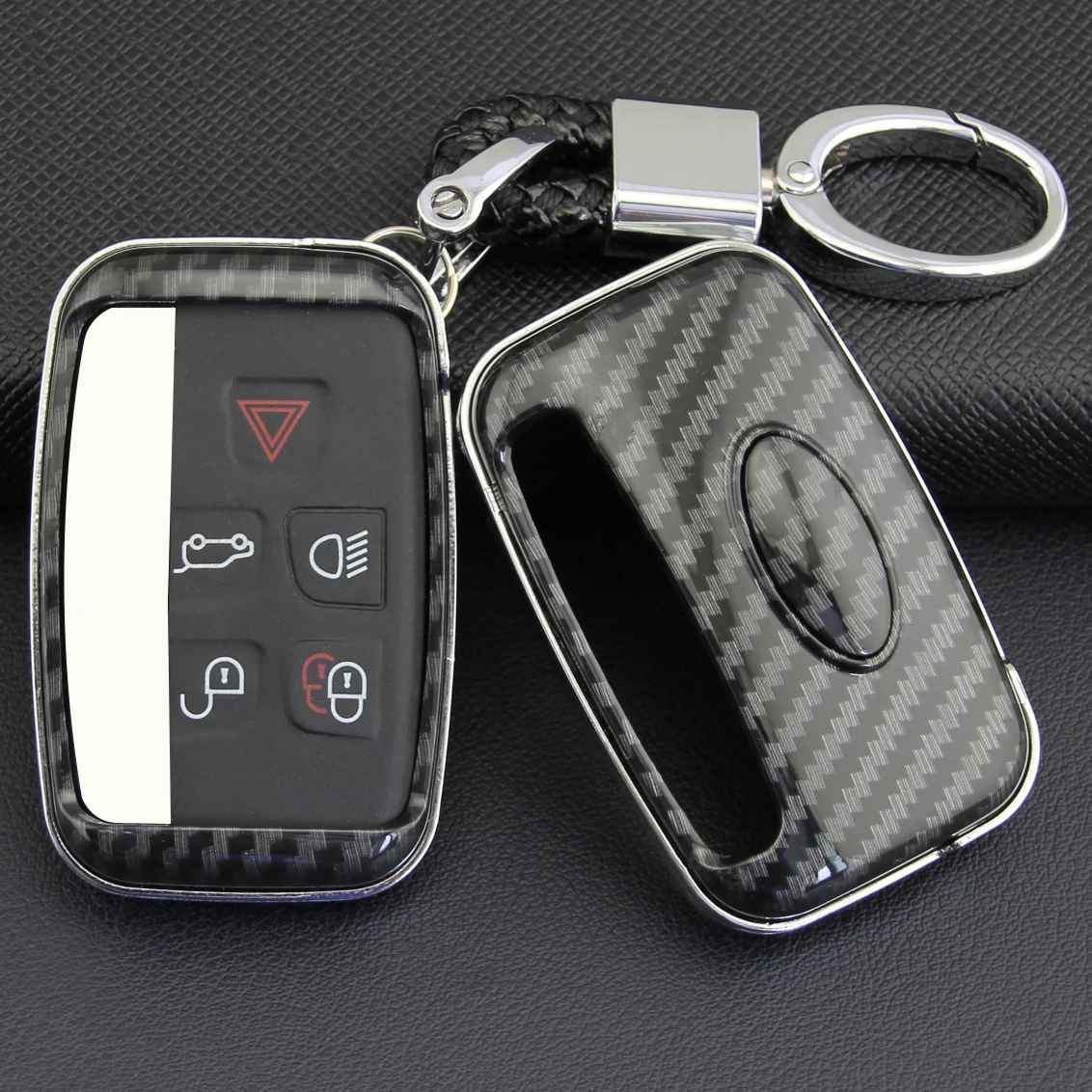 For Land Rover Jaguar Car Key Fob Case Cover Chain Carbon Fiber Range Rover Sport Evoque Velar LR4 Discovery 4 5 XE XF XJ F-PACE
For Land Rover Jaguar Car Key Fob Case Cover Chain Carbon Fiber Range Rover Sport Evoque Velar LR4 Discovery 4 5 XE XF XJ F-PACE