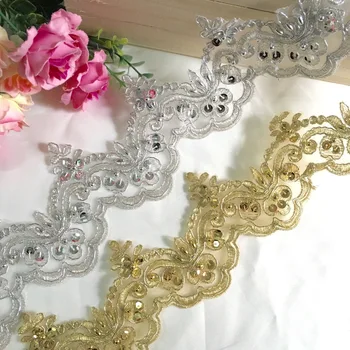 3Yard/Lot Classic gold silver beading car bone laciness trim clothes wedding dress veil paillette laciness fabric accessories
3Yard/Lot Classic gold silver beading car bone laciness trim clothes wedding dress veil paillette laciness fabric accessories