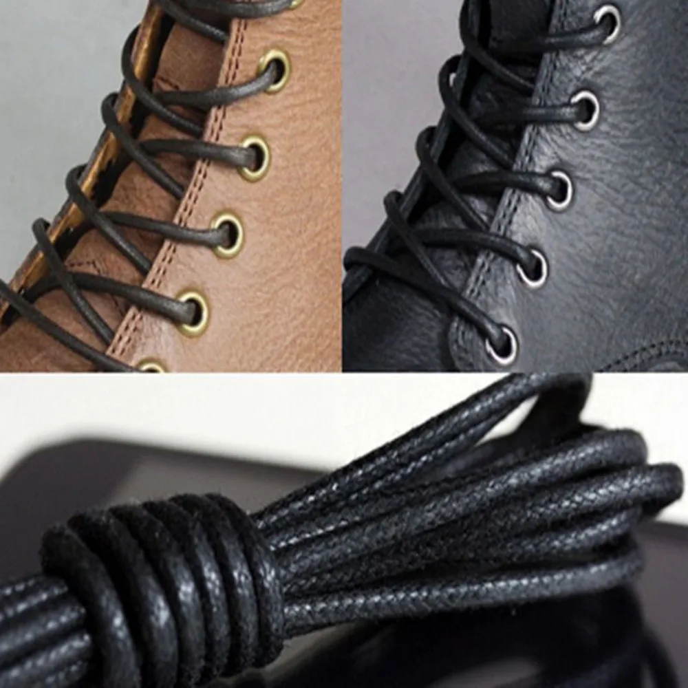 Водонепроницаемые кожаные шнурки для обуви круглой формы Тонкие Шнурки белого