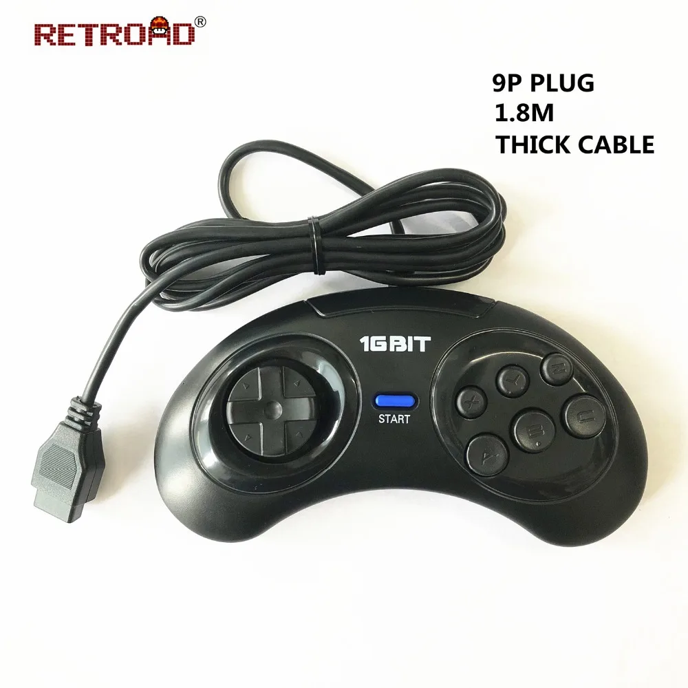 

Game controller gamepad for 16 bit SEGA Genesis/SEGA MD MegaDrive TV Game console 6 Button 9P plug 1.8M thick cable with MODE