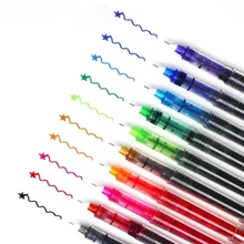 10 kolorów 0.5mm długopisy żelowe płynne duże kapilarne długopisem z niebieskim atramentem śliczne pisanie biurowe prezent dla szkolnych materiałów biurowych(China)