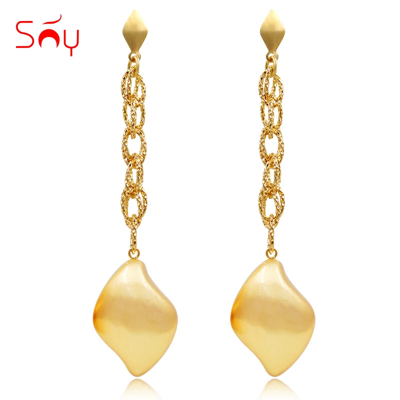 

Sunny Jewelry Long Drop Dangle Earrings For Women Copper High Quality Heart Fashion Jewelry 2021 For Party Wedding Daily Gift