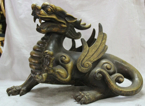 006490 18" Chinese Fengshui Bronze Zodiac Year Dragon Beast Kylin Fly Unicorn Statue
006490 18" Chinese Fengshui Bronze Zodiac Year Dragon Beast Kylin Fly Unicorn Statue
