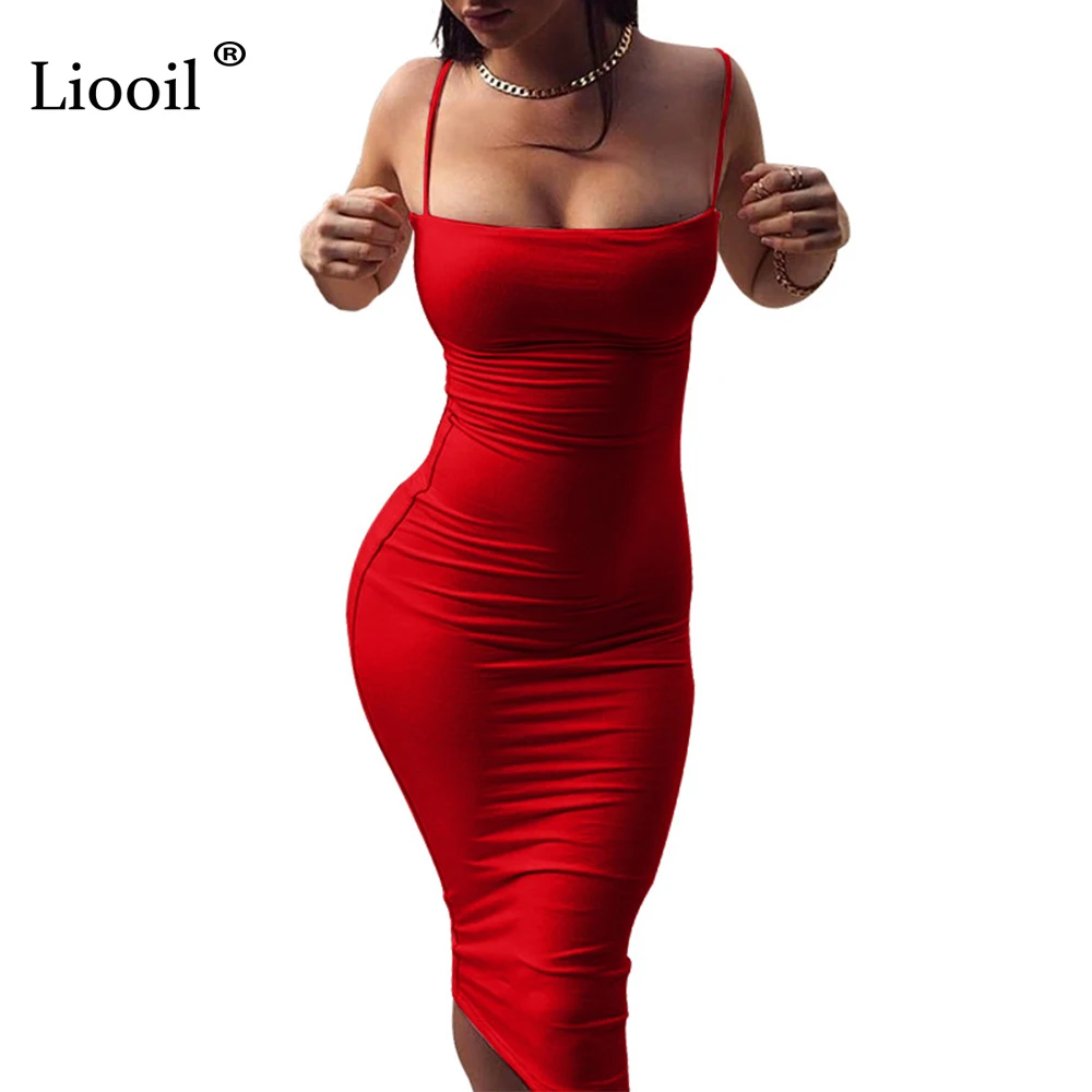 Liooil Sexy Spaghetti Strap Midi Dress Sleeveless Backless Bodycon Bandage Black Blue Red Celebrity Women Party Dresses Clubwear
Liooil Sexy Spaghetti Strap Midi Dress Sleeveless Backless Bodycon Bandage Black Blue Red Celebrity Women Party Dresses Clubwear