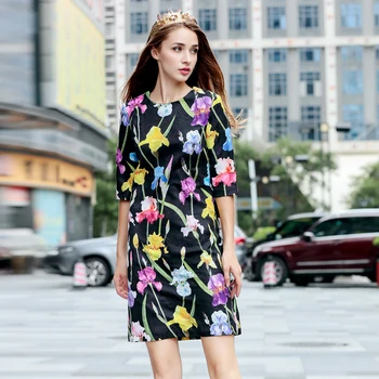 Women Dress 2018 High Quality Autumn Designer Runway O-neck Half Sleeve Printed Elegant Dresses NPD0871N
Women Dress 2018 High Quality Autumn Designer Runway O-neck Half Sleeve Printed Elegant Dresses NPD0871N
