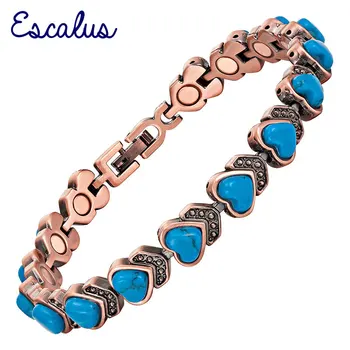 Escalus Heart Design Women Blue Semi-Precious Stones Bracelet Copper Plating Magnetic Bracelets Ladies Jewelry Wristband Charm
Escalus Heart Design Women Blue Semi-Precious Stones Bracelet Copper Plating Magnetic Bracelets Ladies Jewelry Wristband Charm