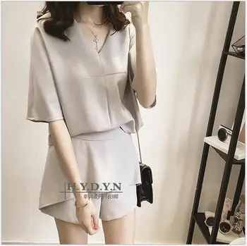 5XL Plus Size 2017 New Summer Style Two Piece Suit Casual Short Sleeve Chiffon Tops Wide Leg Pants Shorts Tweedelig Pak HJ70
5XL Plus Size 2017 New Summer Style Two Piece Suit Casual Short Sleeve Chiffon Tops Wide Leg Pants Shorts Tweedelig Pak HJ70