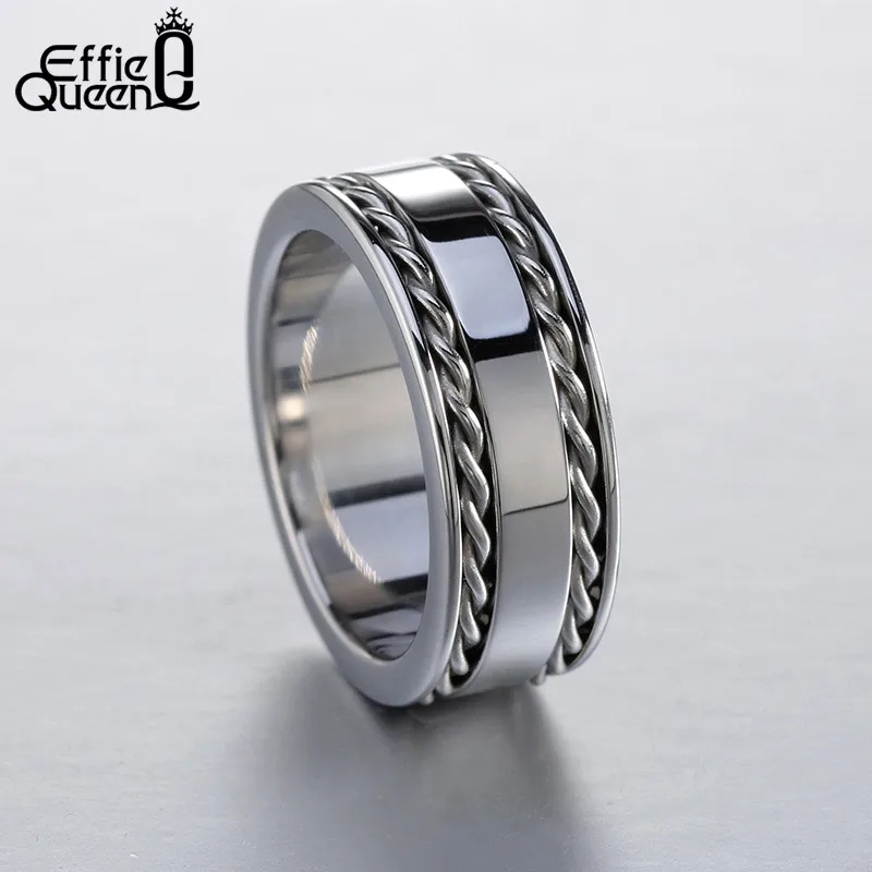 Effie Queen Fashion Men Rings 316L Stainless Steel Twisted Bands Unique Design Silver Color Ring Wedding Men Jewelry Gift DGTR04
Effie Queen Fashion Men Rings 316L Stainless Steel Twisted Bands Unique Design Silver Color Ring Wedding Men Jewelry Gift DGTR04