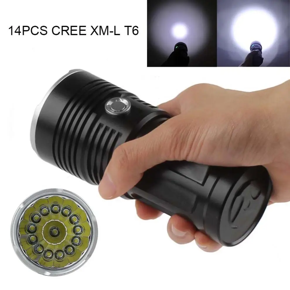 LED Waterproof Flashlight Aluminum Alloy with 14x XML-T6 LED Super Bright Backpacking Suitable for Hunting / Fishing
LED Waterproof Flashlight Aluminum Alloy with 14x XML-T6 LED Super Bright Backpacking Suitable for Hunting / Fishing