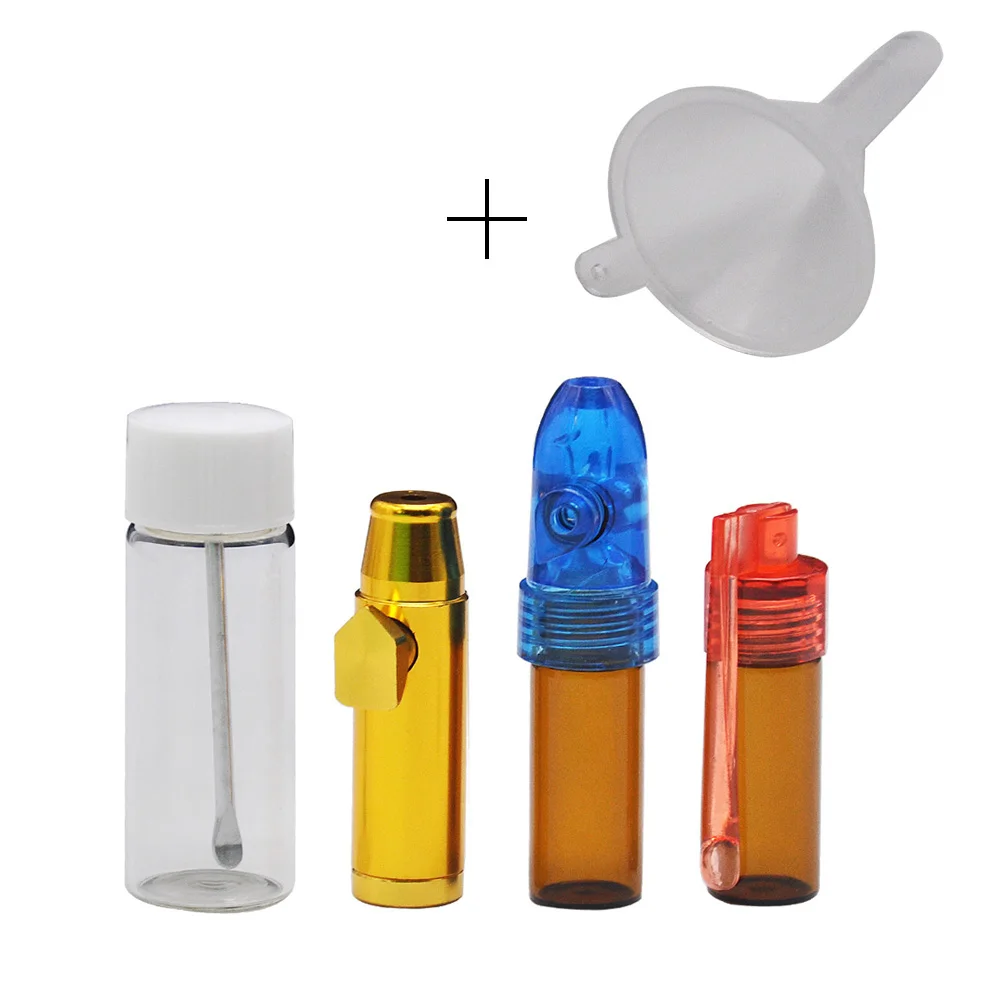 HORNET 1set 4 Snuff Bullets Snuff Bottle with Spoon Inside Micro Funnel Snuff Snorter Dispenser Bullet Snuff Pipe Accessories
HORNET 1set 4 Snuff Bullets Snuff Bottle with Spoon Inside Micro Funnel Snuff Snorter Dispenser Bullet Snuff Pipe Accessories