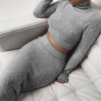 Knitted 2 Piece Set Women Long Sleeve Turtleneck Pullover Sweater + High Waist Package Hip Skirt Set Lady Knitting Skirts Suit
Knitted 2 Piece Set Women Long Sleeve Turtleneck Pullover Sweater + High Waist Package Hip Skirt Set Lady Knitting Skirts Suit