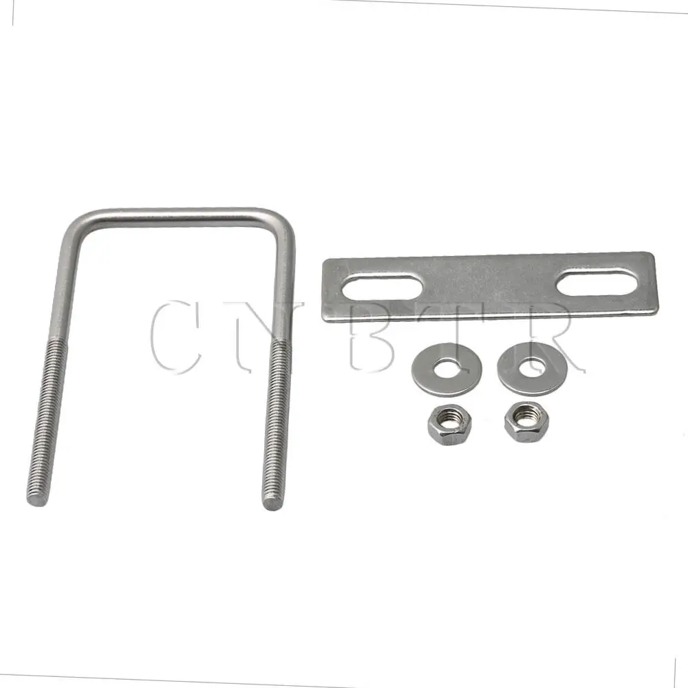 CNBTR 10cm Height Silver Stainless Steel M6 Thread U Shape Bolt with Rectangle Mounting Plate Nuts and Washers for Pipe Fixing
CNBTR 10cm Height Silver Stainless Steel M6 Thread U Shape Bolt with Rectangle Mounting Plate Nuts and Washers for Pipe Fixing