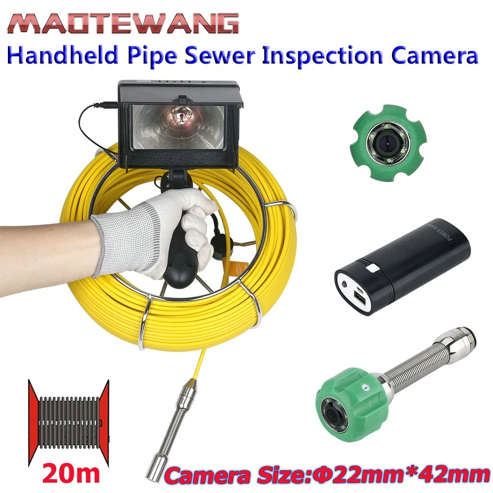 20M 4.3 inch 22mm Handheld Industrial Pipe Sewer Inspection Pipeline Video Camera IP68 Waterproof AHD 720P Camera with 6W LED
20M 4.3 inch 22mm Handheld Industrial Pipe Sewer Inspection Pipeline Video Camera IP68 Waterproof AHD 720P Camera with 6W LED