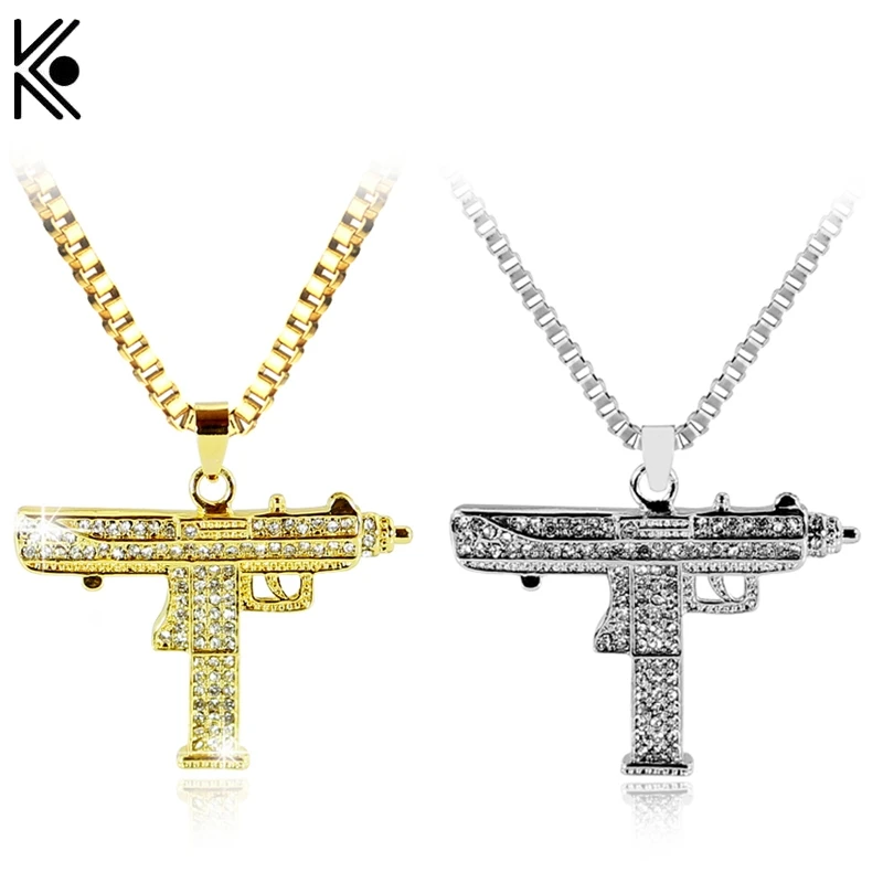 Gold Necklace Uzi Gun Pendant Necklace Men Alloy Full Crystal Bling Submachine Chain Hip Hop Cyclist Accessories Male Necklace
Gold Necklace Uzi Gun Pendant Necklace Men Alloy Full Crystal Bling Submachine Chain Hip Hop Cyclist Accessories Male Necklace