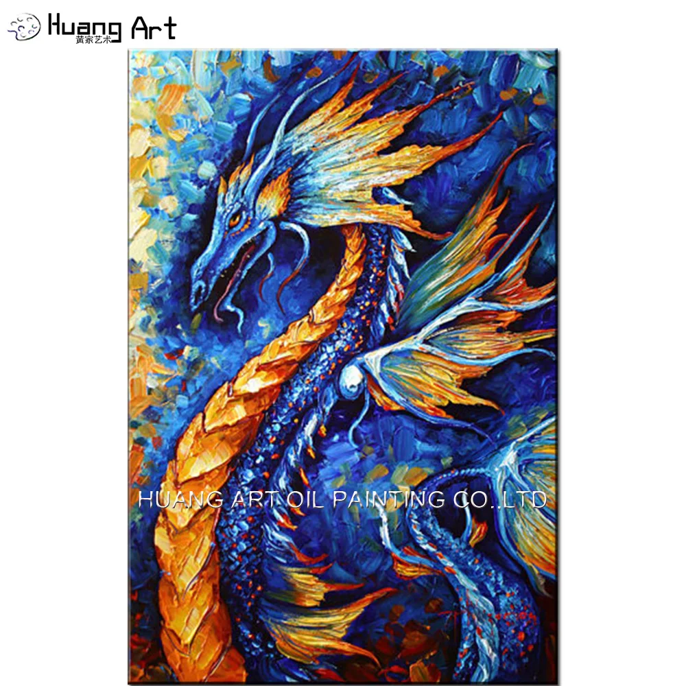 Skill Painter Hand-painted Blue and Yellow Dragon Oil Painting On Canvas Knife Painting Auspicious Animals Pictures For Wall Art
Skill Painter Hand-painted Blue and Yellow Dragon Oil Painting On Canvas Knife Painting Auspicious Animals Pictures For Wall Art