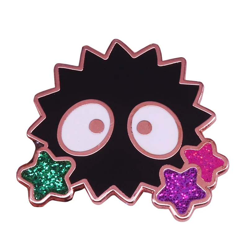 Soot sprite enamel pin glitter rainbow stars brooch Spirited Away badge anime jewelry cute ghost pins Halloween accessory gift
Soot sprite enamel pin glitter rainbow stars brooch Spirited Away badge anime jewelry cute ghost pins Halloween accessory gift