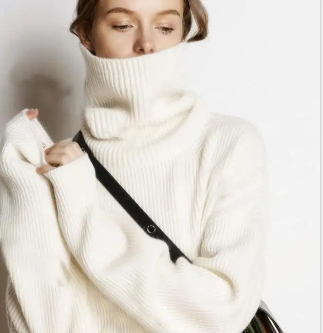 autumn and Winter Thick High Collar Pullover Women loose Cashmere Sweater Fashion Warm Large Size Knit Bottoming Sweater
autumn and Winter Thick High Collar Pullover Women loose Cashmere Sweater Fashion Warm Large Size Knit Bottoming Sweater