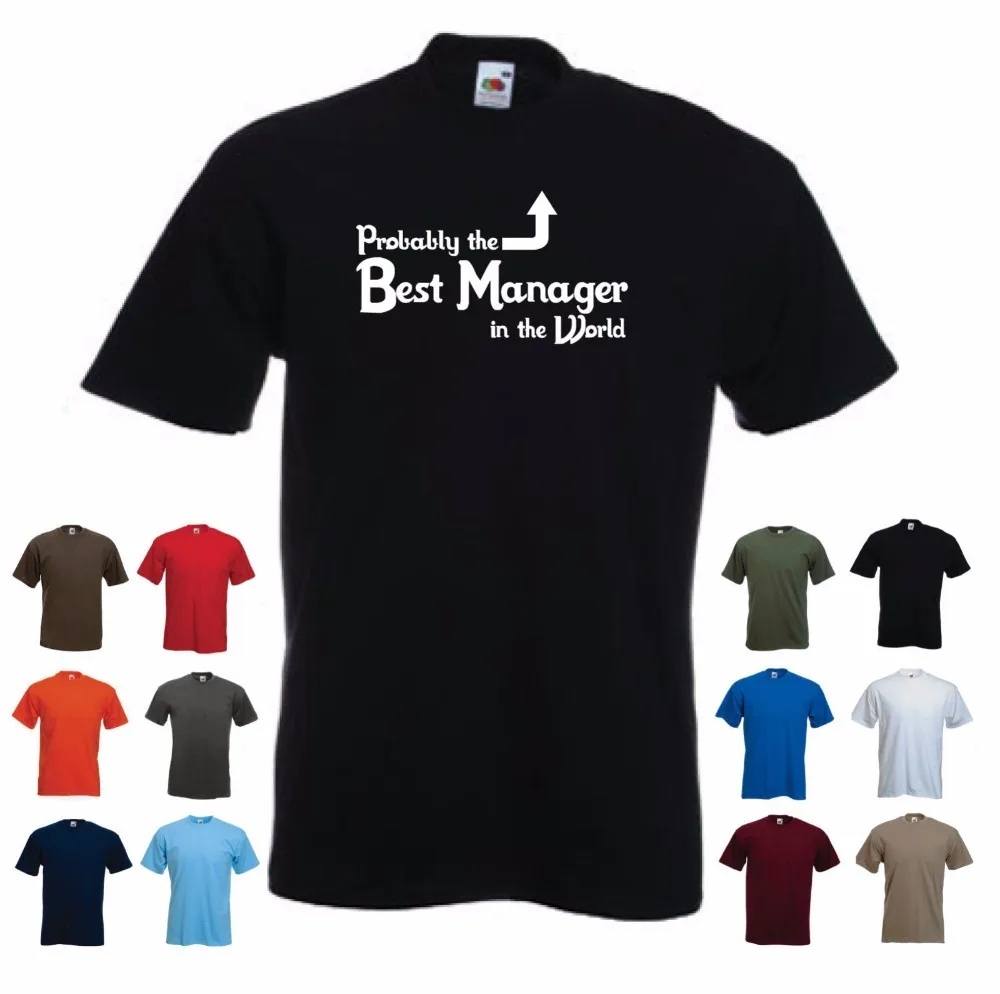 Fashion Hot sale 100% cotton 'Probably the Best Manager in the World' Funny Men's Job Gift T-shirt Tee shirt