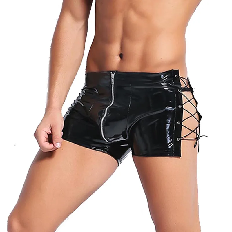 Men's Lingerie Wild Side Lace Up Zipper Cortchless Leather Shorts Latex Sexy Erotic Pants Fetish Costumes Men Short Pant
Men's Lingerie Wild Side Lace Up Zipper Cortchless Leather Shorts Latex Sexy Erotic Pants Fetish Costumes Men Short Pant