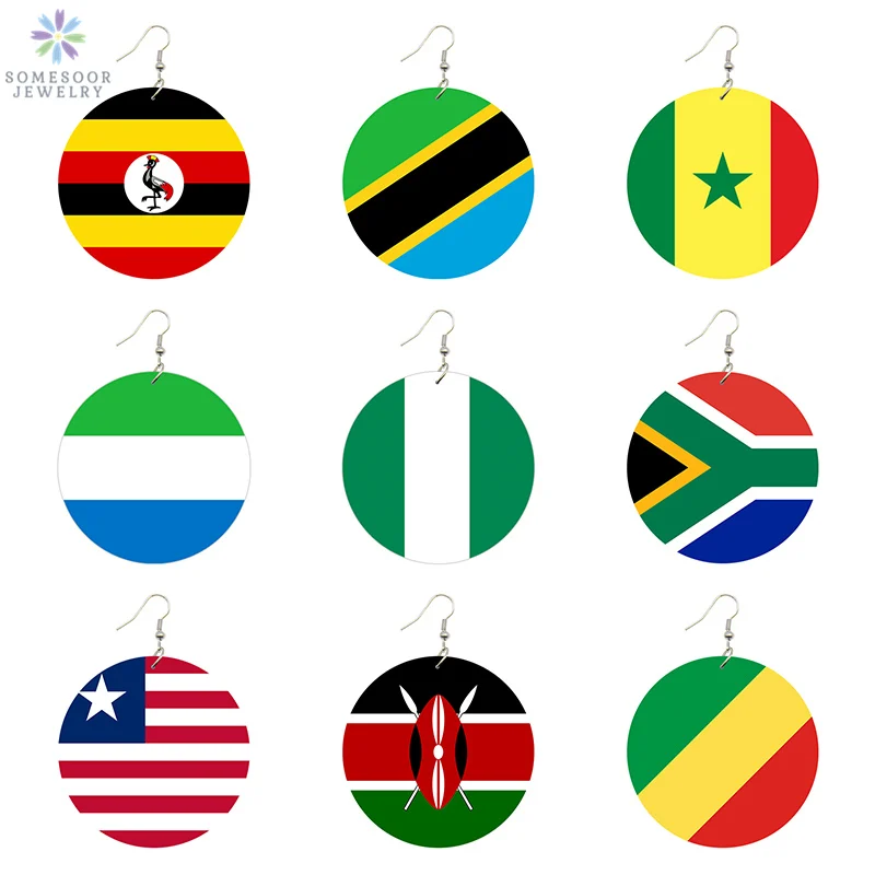 SOMESOOR Trendy Printed National Flags Wood Drop Earrings Africa America Europe Country Personalized Jewelry For Women Gifts
SOMESOOR Trendy Printed National Flags Wood Drop Earrings Africa America Europe Country Personalized Jewelry For Women Gifts