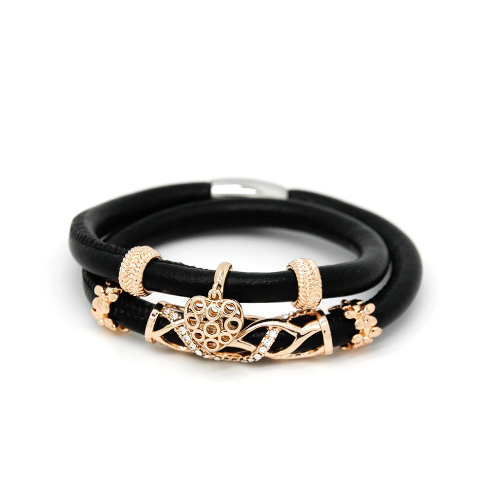 Black Double Endless Bracelets 40cm Wrap Leather with Magent Plus 6 pcs DIY Charms Bracelet Femme Jewelry EB068
Black Double Endless Bracelets 40cm Wrap Leather with Magent Plus 6 pcs DIY Charms Bracelet Femme Jewelry EB068