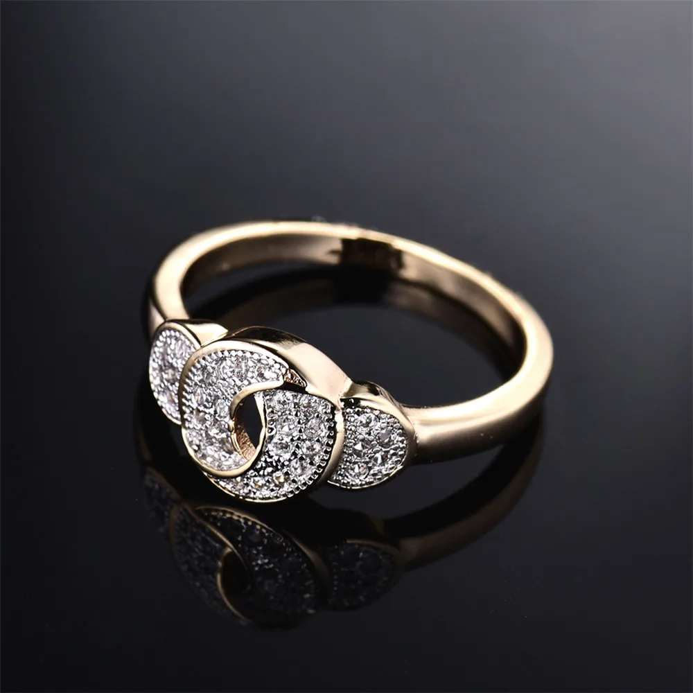 Мода moliam Twist Knot Rhinestone кольца для женщин золото цвет циркония Кристалл Проложить