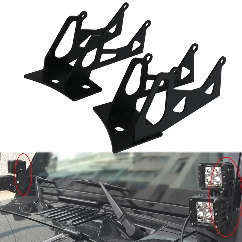 Windshield Hinge Lower Corner Brackets For Dual LED Work Lights on 2007-2017 Jeep Wrangler JK
Windshield Hinge Lower Corner Brackets For Dual LED Work Lights on 2007-2017 Jeep Wrangler JK