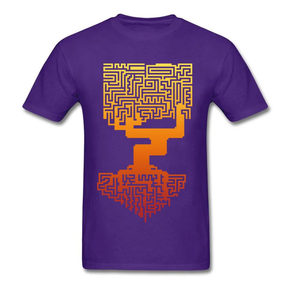 Tree Labyrinth Pure Cotton Summer Tops Shirts Fashion Short Sleeve Men Tshirts Design Summer Fall Tops Shirt Crew Neck Tree Labyrinth purple