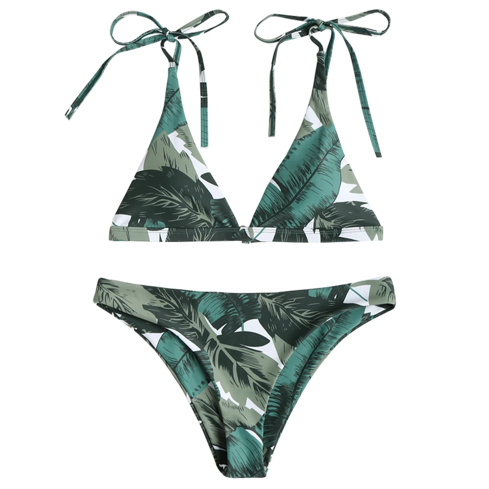 ZAFUL2019 New Tropical Bikini Tie Shoulders Plunge Leaf Bikini Set Spaghetti Straps Swimwear Women Swimsuit Summer Beach Wear
ZAFUL2019 New Tropical Bikini Tie Shoulders Plunge Leaf Bikini Set Spaghetti Straps Swimwear Women Swimsuit Summer Beach Wear