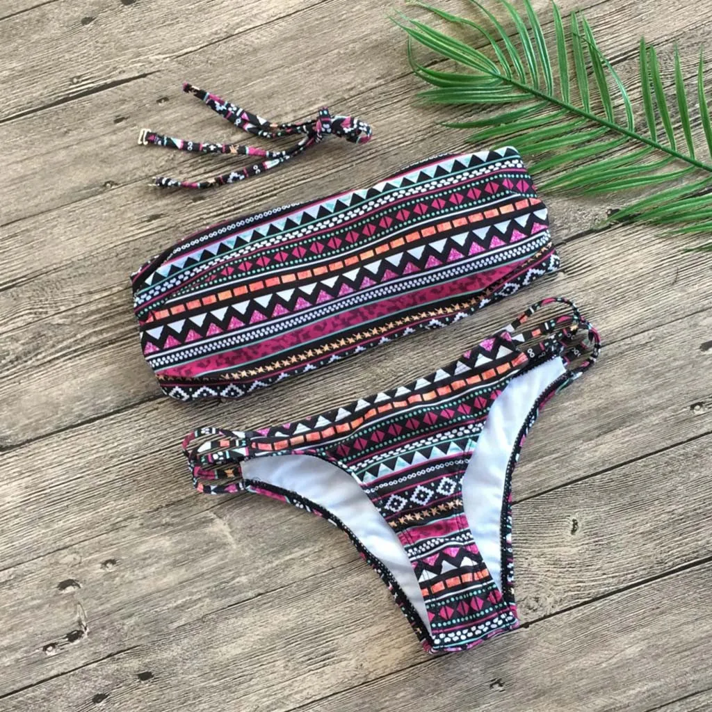 Women Floral Print Tube top Bikini Set Bohemia Swimming Suit trikini Swimsuits Swimwear Beachwhere stroje k pielowe damskie
Women Floral Print Tube top Bikini Set Bohemia Swimming Suit trikini Swimsuits Swimwear Beachwhere stroje k pielowe damskie