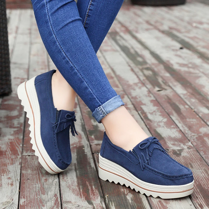 2018 new platform shoes for women slip on loafers suede cow leather breathable comfortable fashion womens walking casual shoes
2018 new platform shoes for women slip on loafers suede cow leather breathable comfortable fashion womens walking casual shoes