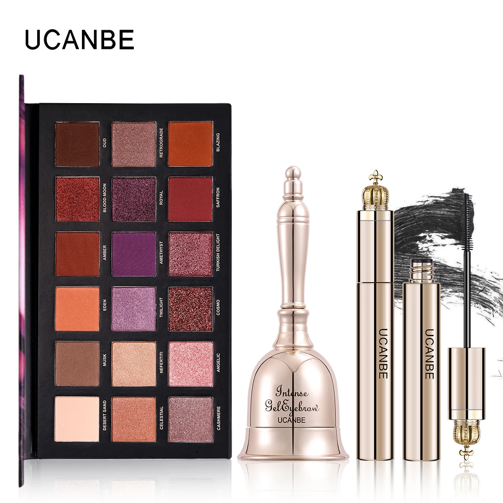UCANBE Brand 3pcs/lot Eye Makeup Set 18 Colors Shimmer Matte Eyeshadow Palette+Black Waterproof Mascara+Cream Eyebrow/Eyeliner
UCANBE Brand 3pcs/lot Eye Makeup Set 18 Colors Shimmer Matte Eyeshadow Palette+Black Waterproof Mascara+Cream Eyebrow/Eyeliner