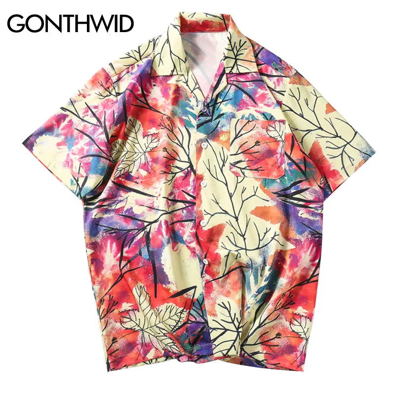 GONTHWID Leaf Printed Colorful Summer Beach Shirts Men Casual Hawaiian Aloha Party Holiday Fancy Shirts Male Streetwear Shirt
GONTHWID Leaf Printed Colorful Summer Beach Shirts Men Casual Hawaiian Aloha Party Holiday Fancy Shirts Male Streetwear Shirt