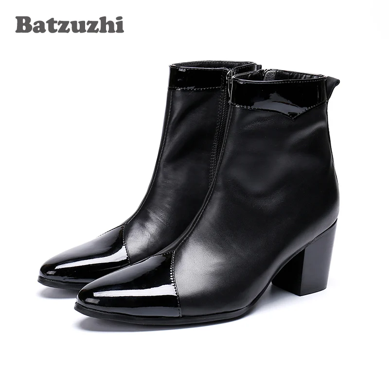Batzuzhi 7cm High Heels Men Boots Pointed Toe Black Genuine Leather Boots Men Zip Knight Party Boots for Men Bota Masculina
Batzuzhi 7cm High Heels Men Boots Pointed Toe Black Genuine Leather Boots Men Zip Knight Party Boots for Men Bota Masculina
